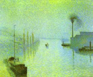 Lacroix Island, Rouen, In Fog — Camille Pissarro, Impressionism