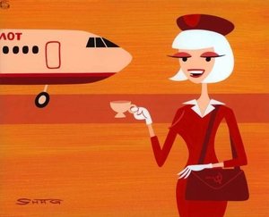 Fligth 13 To Moscow Is Now Boarding — Josh Agle (shag)