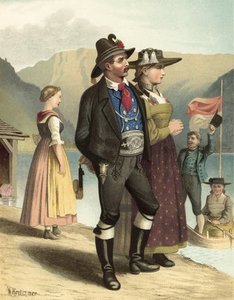 German Costume Tyrol Achenkirch — Albert Kretschmer