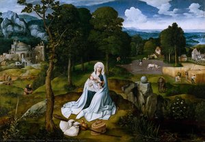 Rest During The Flight To Egypt — Joachim Patenier, Early Netherlandish