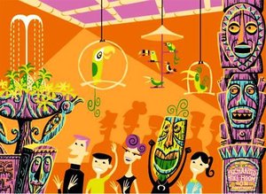 Enchanted Evening Tiki Room Disneyland — Josh Agle (shag)