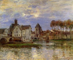 The Moret Bridge At Sunset — Alfred Sisley