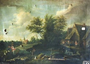 Paysage, Le Retour Du Bétail — Babey Théodore