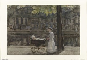 Dienstmeisje Met Kinderwagen — Isaac Lazarus Israels