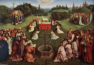 The Ghent Altarpiece: Adoration Of The Lamb (detail) (14) — Jan Van Eyck
