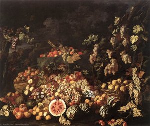 Still-life With Fruit And Flowers — Giuseppe Recco, Baroque Still Life