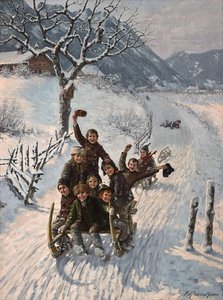 Children Sledding