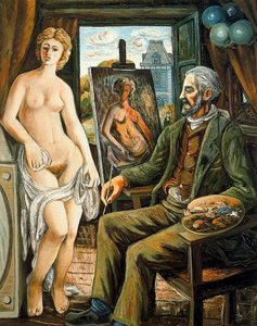 Model And Painter With Easel — Rafael Zabaleta Fuentes