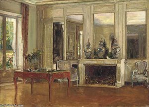 The Salon At Chateau De Fortoiseau, Signed — Walter Gay