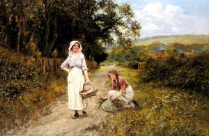 Faggot gatherers on a path