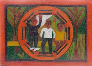Three Men In A Circle — Eddie Arning