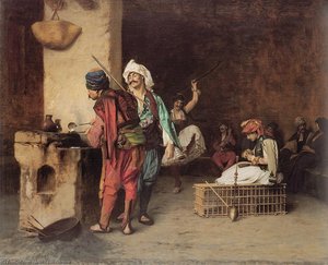 Cafe House, Cairo (aka Casting Bullets) — Jean-léon Gérôme, Orientalist Painting
