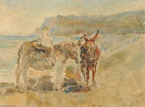 Donkeys On The Shore — Ethel Walker