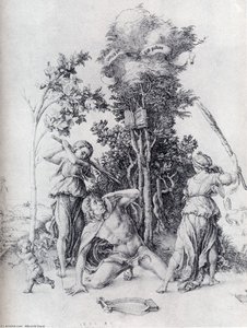 Orpheus Slain By Bacchantes, With A Boy Running Away — Albrecht Dürer