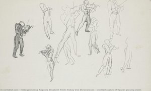 Untitled Sketch Of Figures Playing Violin — Hildegard Anna Augusta Elisabeth Freiin Rebay Von Ehrenwiesen, Other