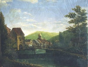 Paysage, Pont Du Château De Rans — Babey Théodore