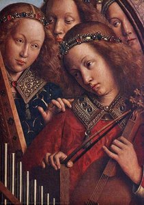The Ghent Altarpiece Angels Playing Music (detail - ) — Jan Van Eyck