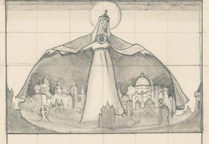 Composition Sketch For ''madonna Protectrix'' — Nicholas Roerich, Symbolism
