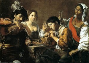 Musician And Drinkers — Valentin De Boulogne, Baroque