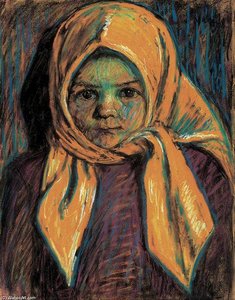Little Girl With Yellow Babushka — István Nagy