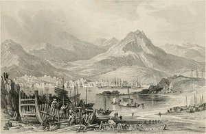 Hong-kong, From Kow-loon — Thomas Allom