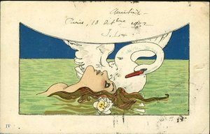 Leda And The Swan — Raphael Kirchner