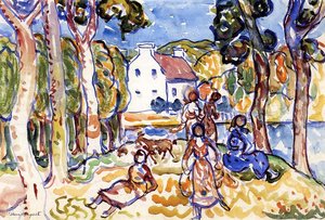 Landscape With Figures And Goat — Maurice Brazil Prendergast