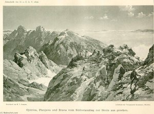 Deutsch Ojstrica, Planjava And Brana Vom Südostanstieg Zur Skuta Aus Gesehen — Edward Theodore Compton