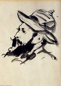 Head Of A Man Claude Monet — Édouard Manet