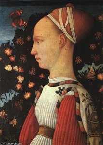 Portrait of Ginerva d'Este, panel painting,