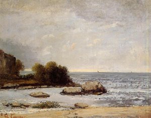 Seascape At Saint Aubin — Gustave Courbet