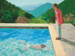 Portrait Of An Artist Pool With Two Figures — David Hockney, Pop Art