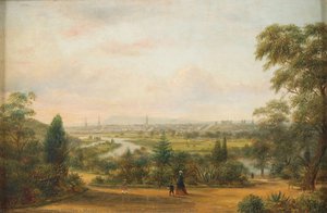 Melbourne from the Botanical Gardens in 1867