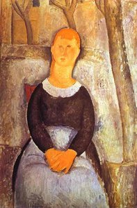 La Belle Epicière — Amedeo Clemente Modigliani, Cubist Influences