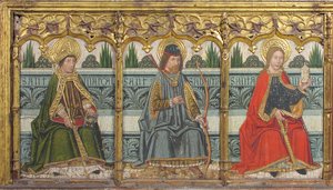 Predella Panel With Saint Martial, Saint Sebastian, And Saint Mary Magdalen From Retable — Domingo Ram