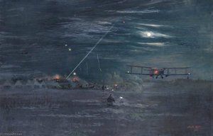 Night Bombers Getting Off From Trezennes Aerodrome, 1917 — Harold Wyllie