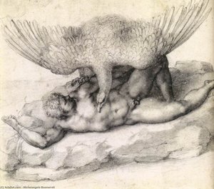 The Punishment Of Tityus (detail) — Michelangelo Buonarroti