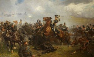 The Charge Of The Light Brigade, The Battle Of Balaclava, 15th October 1854, With Godfrey Charles Morgan, 1st Viscount Tredegar, Astride His Horse, 'sir Briggs' — John Charlton, Romanticism