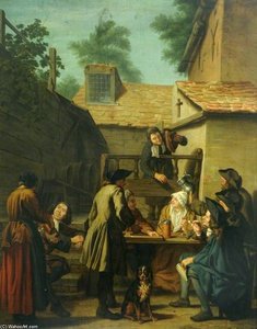 A Tavern Scene — Jan Josef Horemans The Elder
