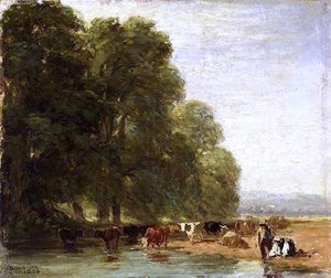 Landscape With Cattle By A Pool — David Cox The Elder