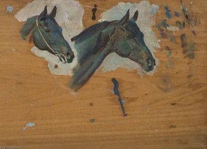 Studies Of A Horse's Head (recto) — Sir Alfred James Munnings, Expressionism