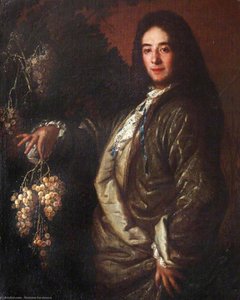 Portrait Of A Gentleman Holding A Grapevine — Girolamo Forabosco