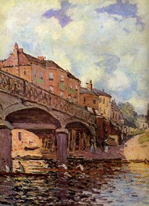 The Bridge At Hampton Sun — Alfred Sisley