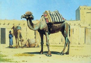 Camel In The Courtyard Of Caravanserai — Vasily Vasilevich Vereshchagin, Realism