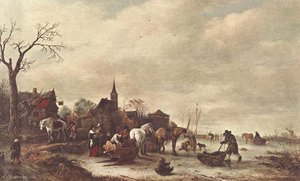Isaack Van Winter Landscape — Isack Van Ostade