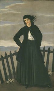 Dorelia Standing Before A Fence — Augustus Edwin John