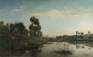 Morning View Of The Banks Of The River Oise In Auvers — António Carvalho Da Silva Porto