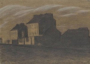 Maisons au bord d'une route