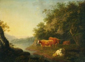 Landscape With Cattle - — Thomas Barker