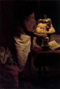 Woman turning off the light (Good Night)